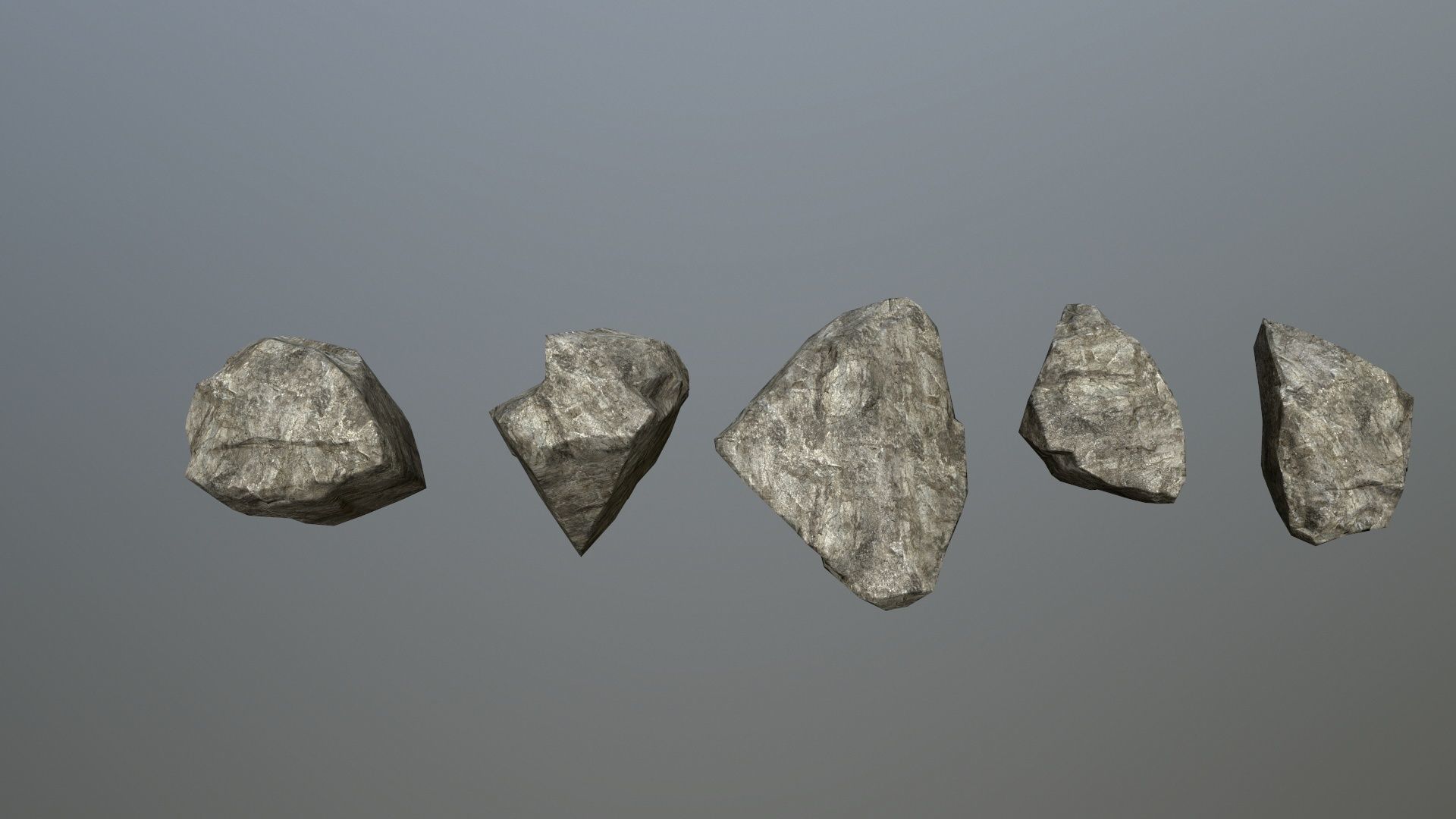 rocks group of Low-poly 3D model_7