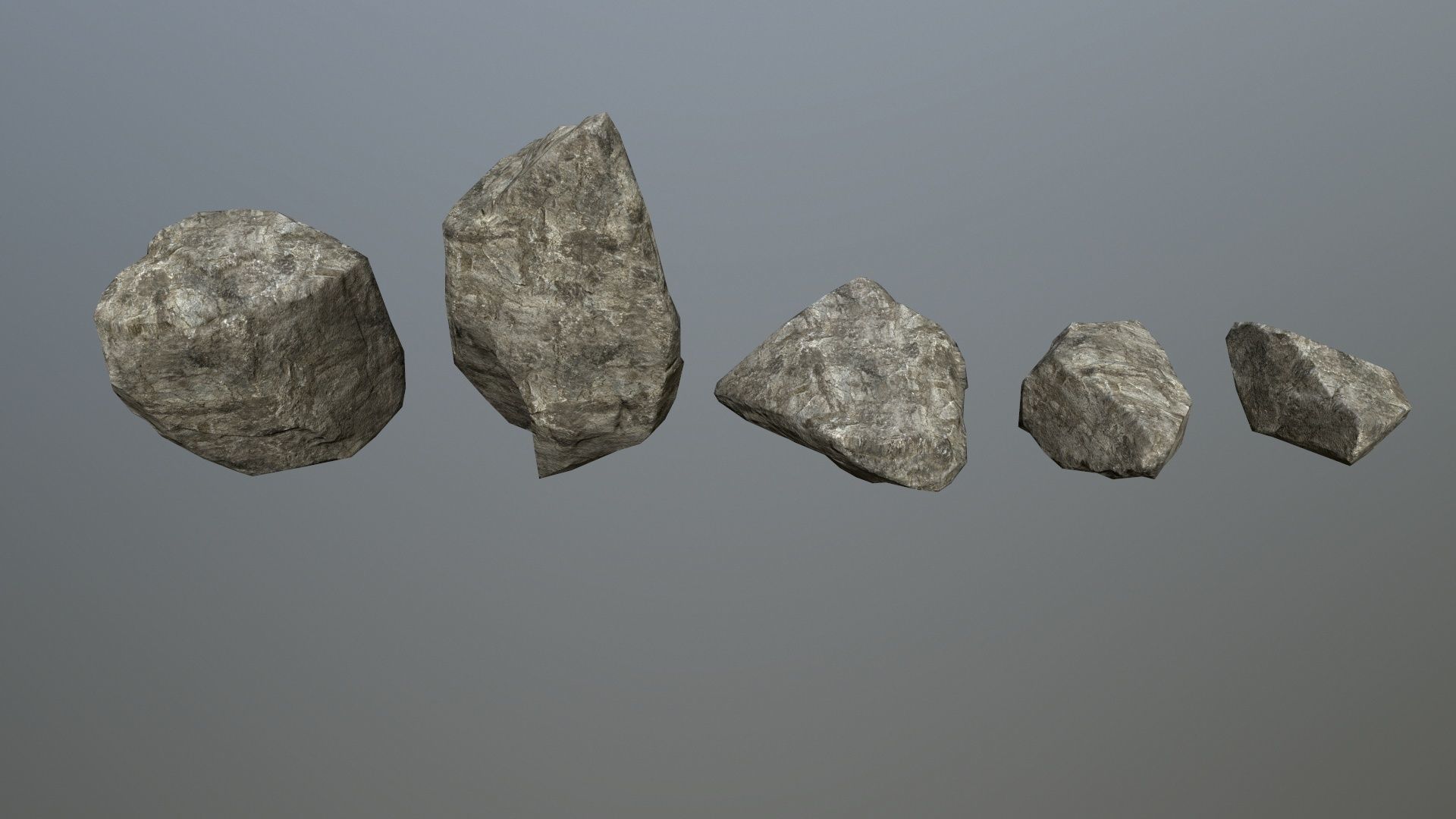 rocks group of Low-poly 3D model_2