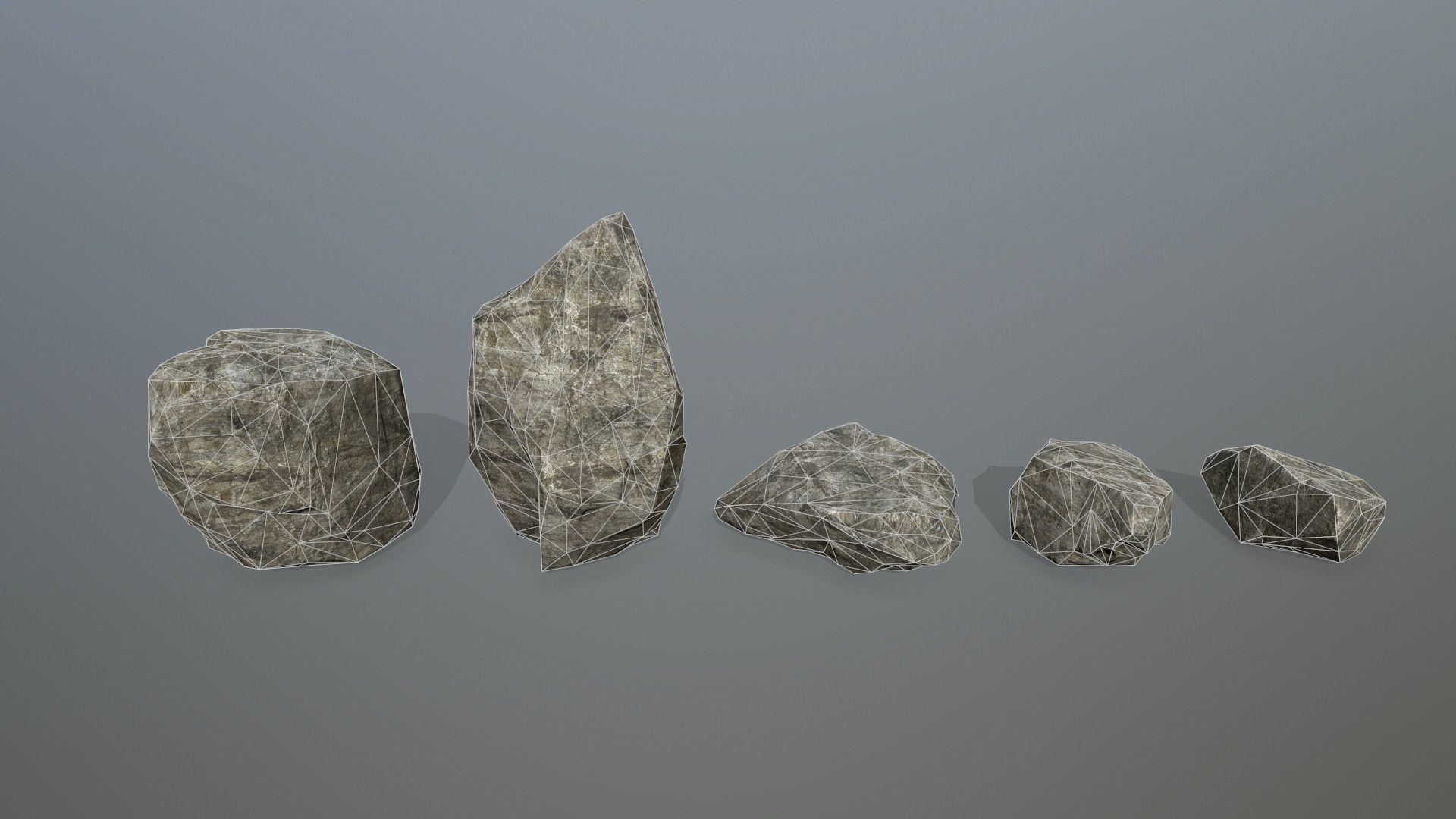 rocks group of Low-poly 3D model_1