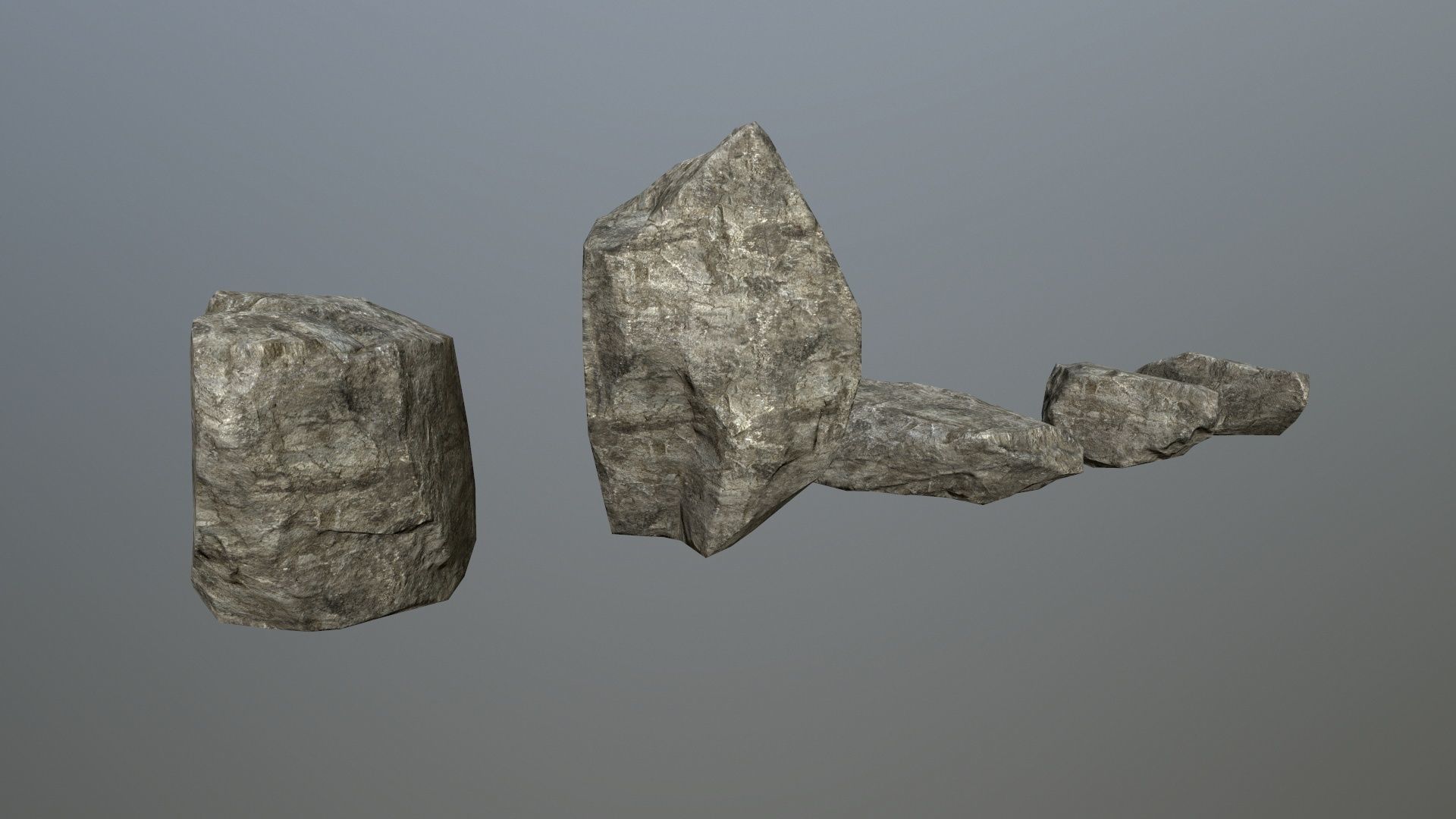 rocks group of Low-poly 3D model_10