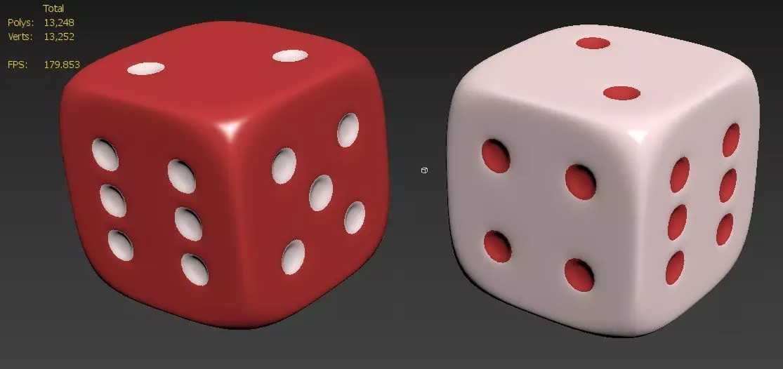 A pair of rolling Dice - 3D Model 3D model_0