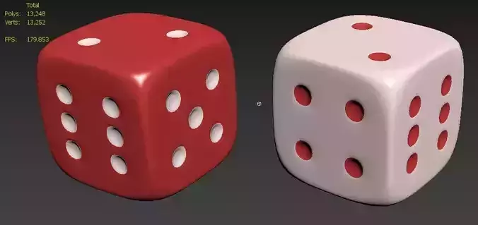 A pair of rolling Dice - 3D Model