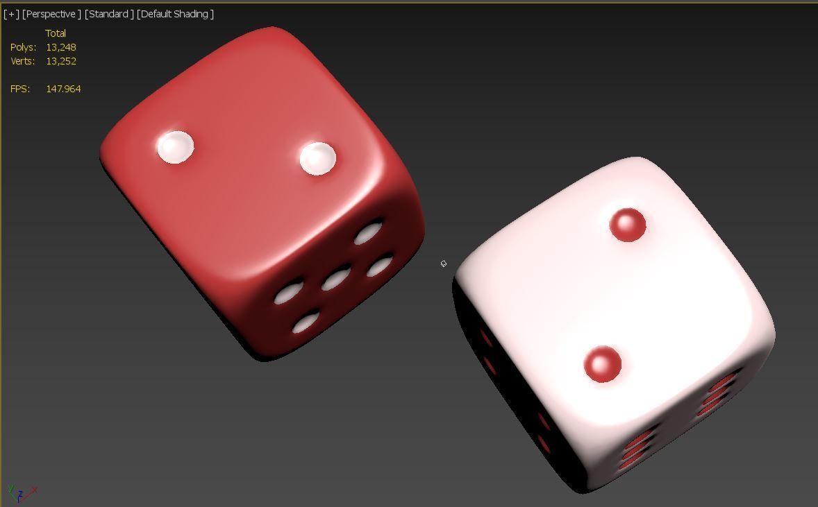 A pair of rolling Dice - 3D Model 3D model_4
