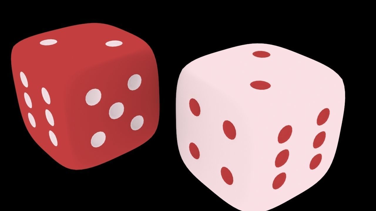 A pair of rolling Dice - 3D Model 3D model_3