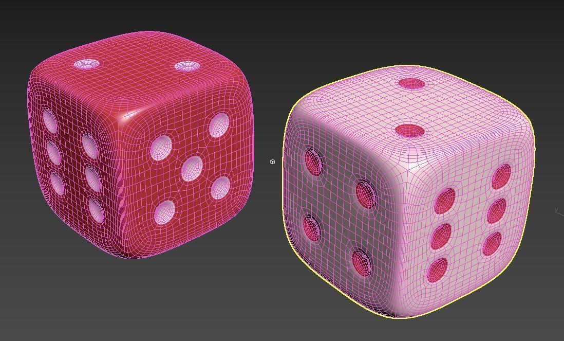A pair of rolling Dice - 3D Model 3D model_1