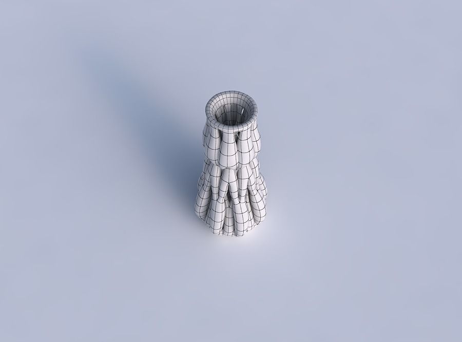 Vase with fat intertwining lines tapered 3D print model_6