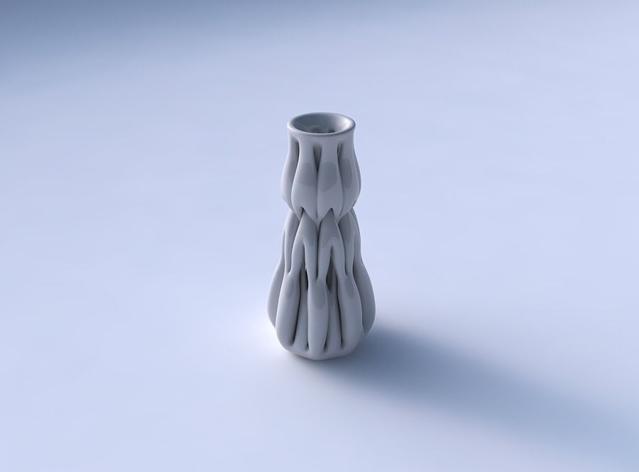 Vase with fat intertwining lines tapered 3D print model_3