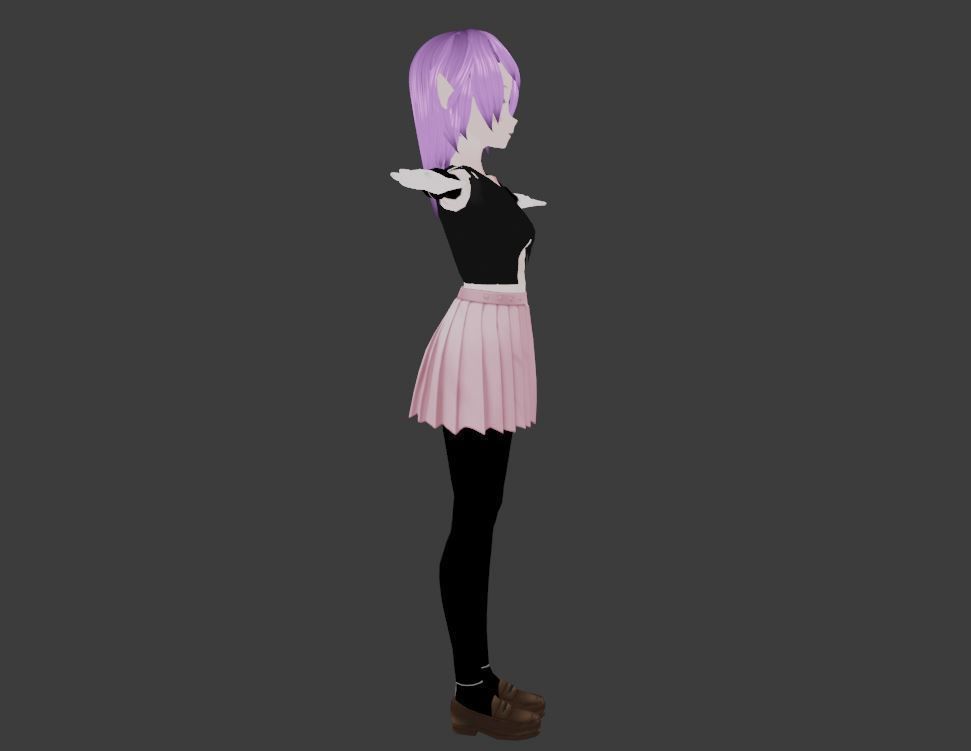 SciFi 3d anime kawaii girl character c25 Low-poly 3D model_4