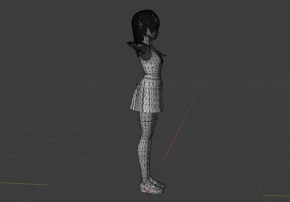 SciFi 3d anime kawaii girl character c25 Low-poly 3D model_8