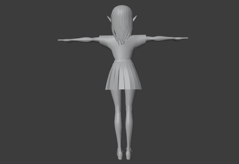 SciFi 3d anime kawaii girl character c25 Low-poly 3D model_6