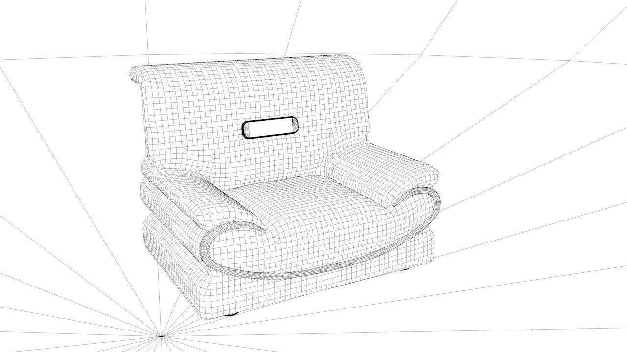 1 sit Pattern sofa- flower 3D model_5