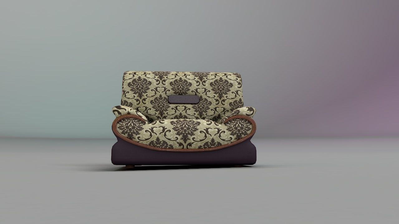 1 sit Pattern sofa- flower 3D model_6