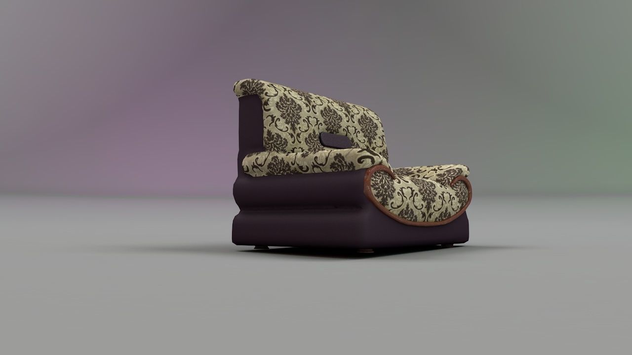 1 sit Pattern sofa- flower 3D model_4