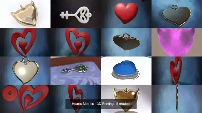 Hearts Models - 3D Printing 3D Model Collection