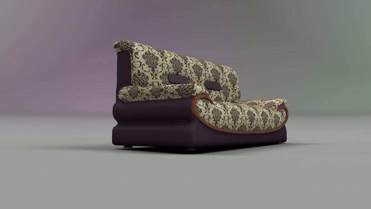 2 sit Pattern sofa - flower 3D model_4