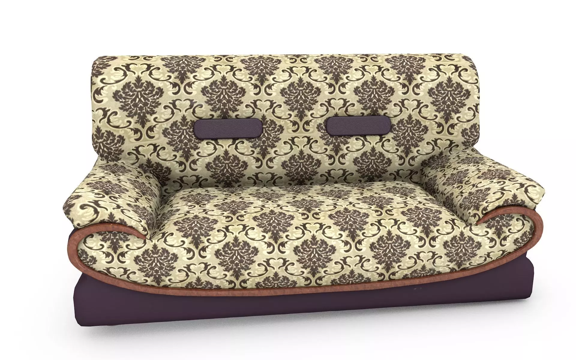 2 sit Pattern sofa - flower 3D model_0