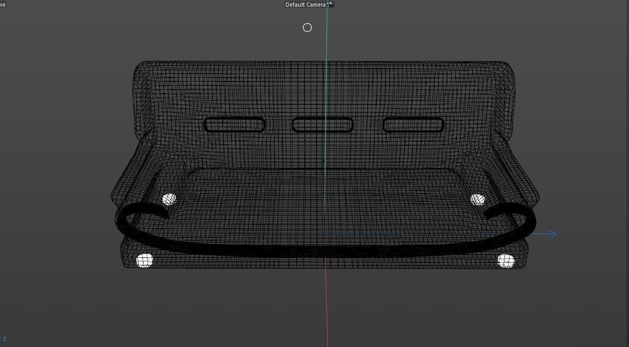 3 sit Pattern sofa - flower 3D model_1