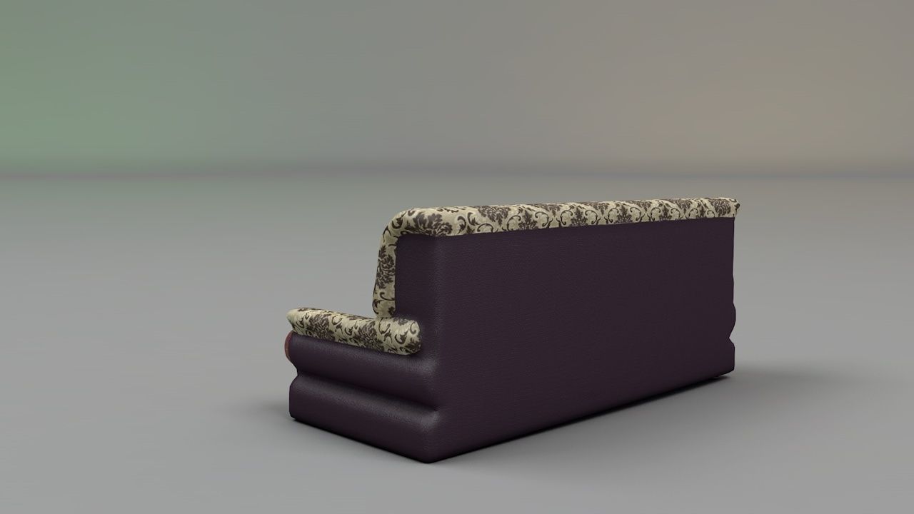 3 sit Pattern sofa - flower 3D model_2