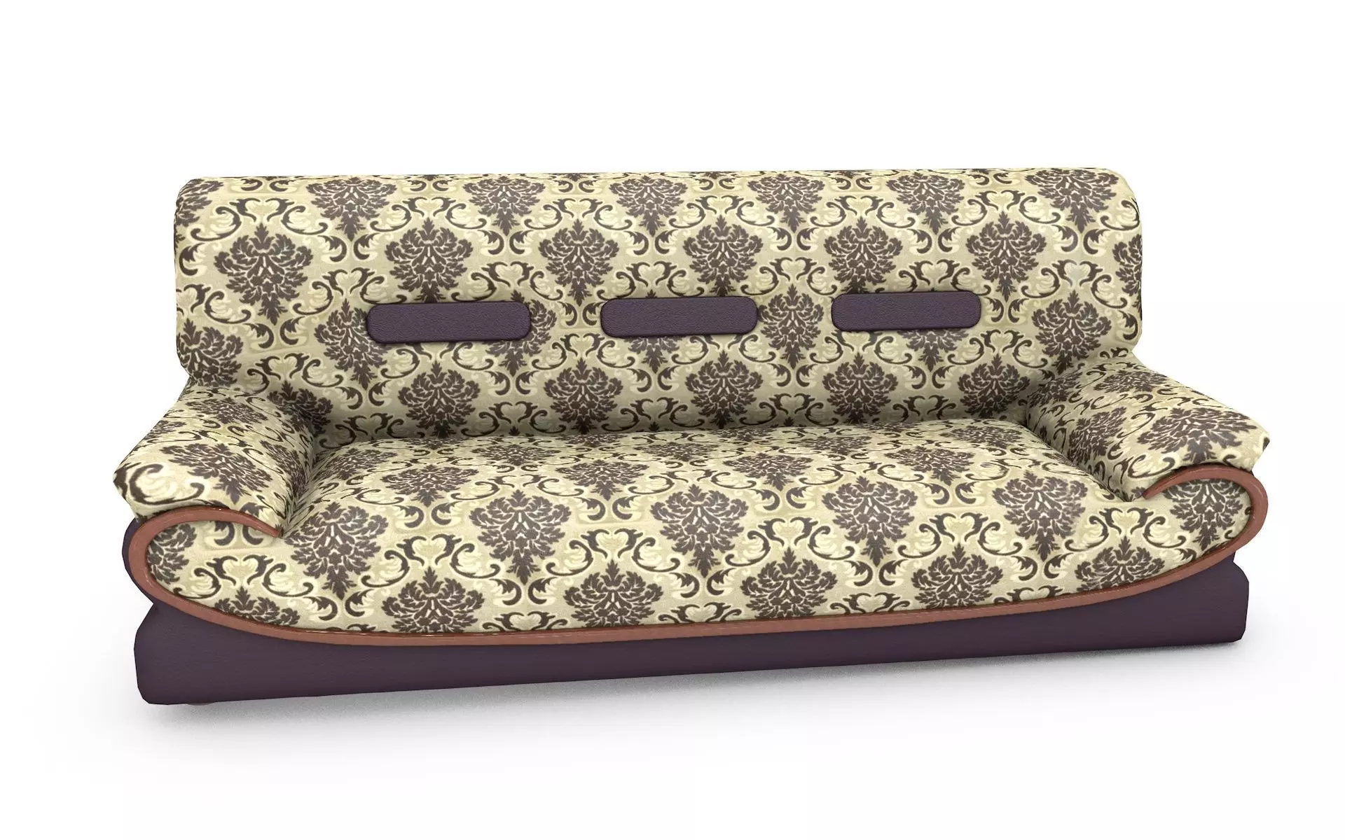 3 sit Pattern sofa - flower 3D model_0