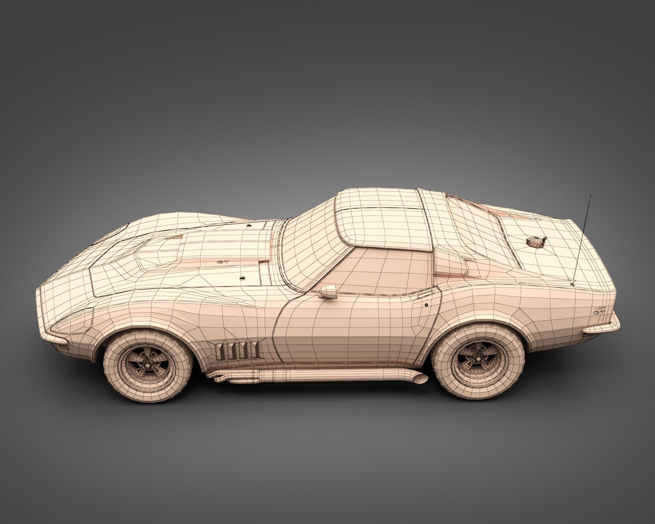 1969 Baldwin-Motion Corvette Phase III GT 3D model_11