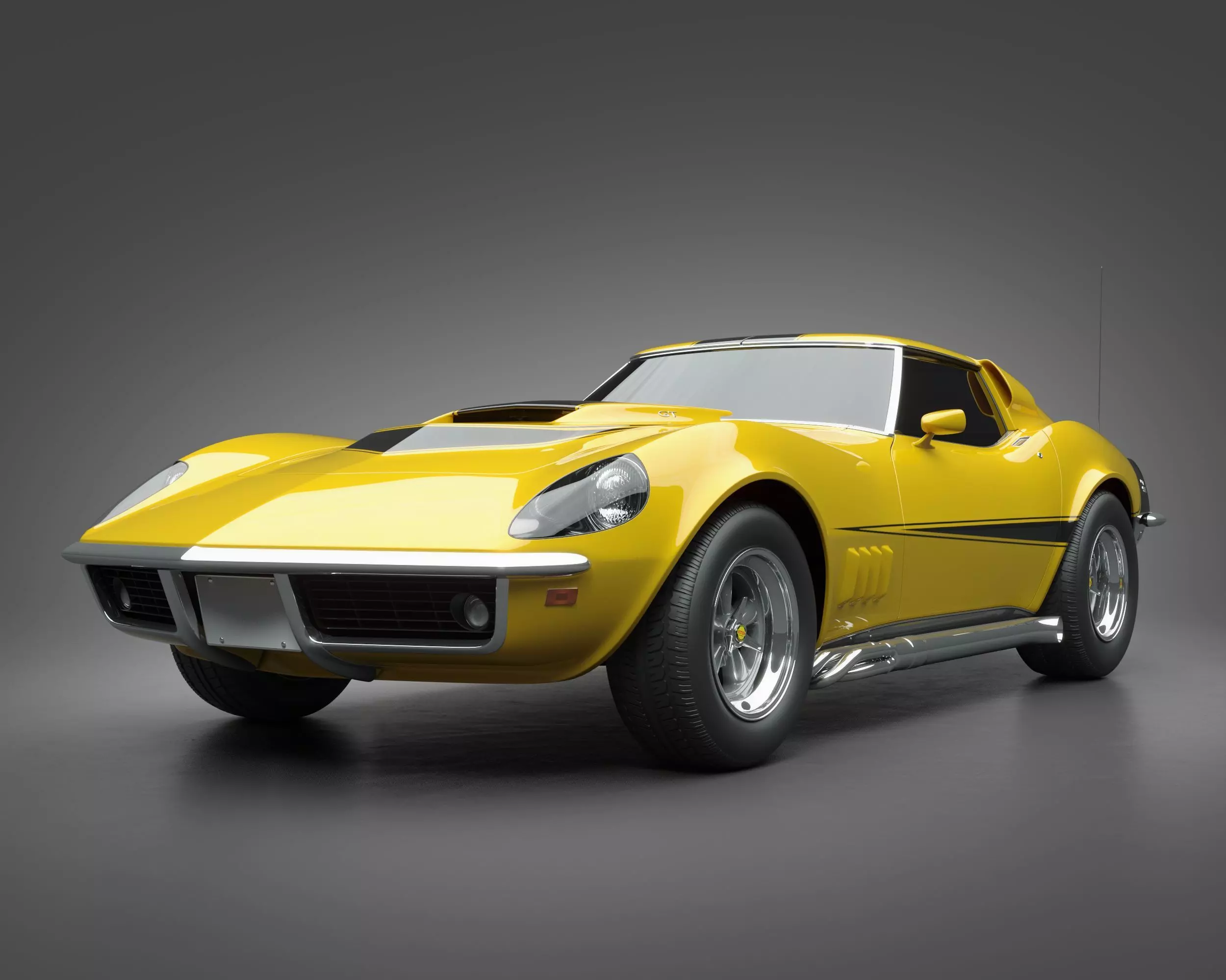 1969 Baldwin-Motion Corvette Phase III GT 3D model_0