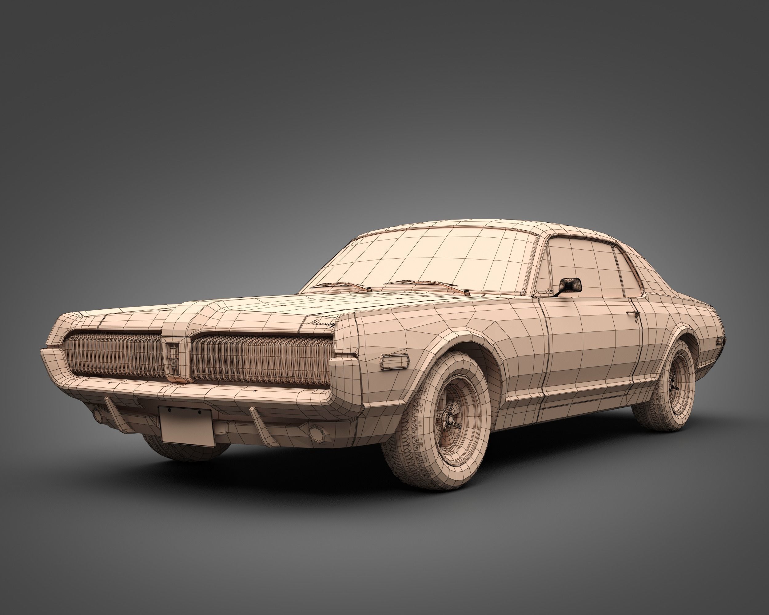 1968 Mercury Cougar 3D model_7