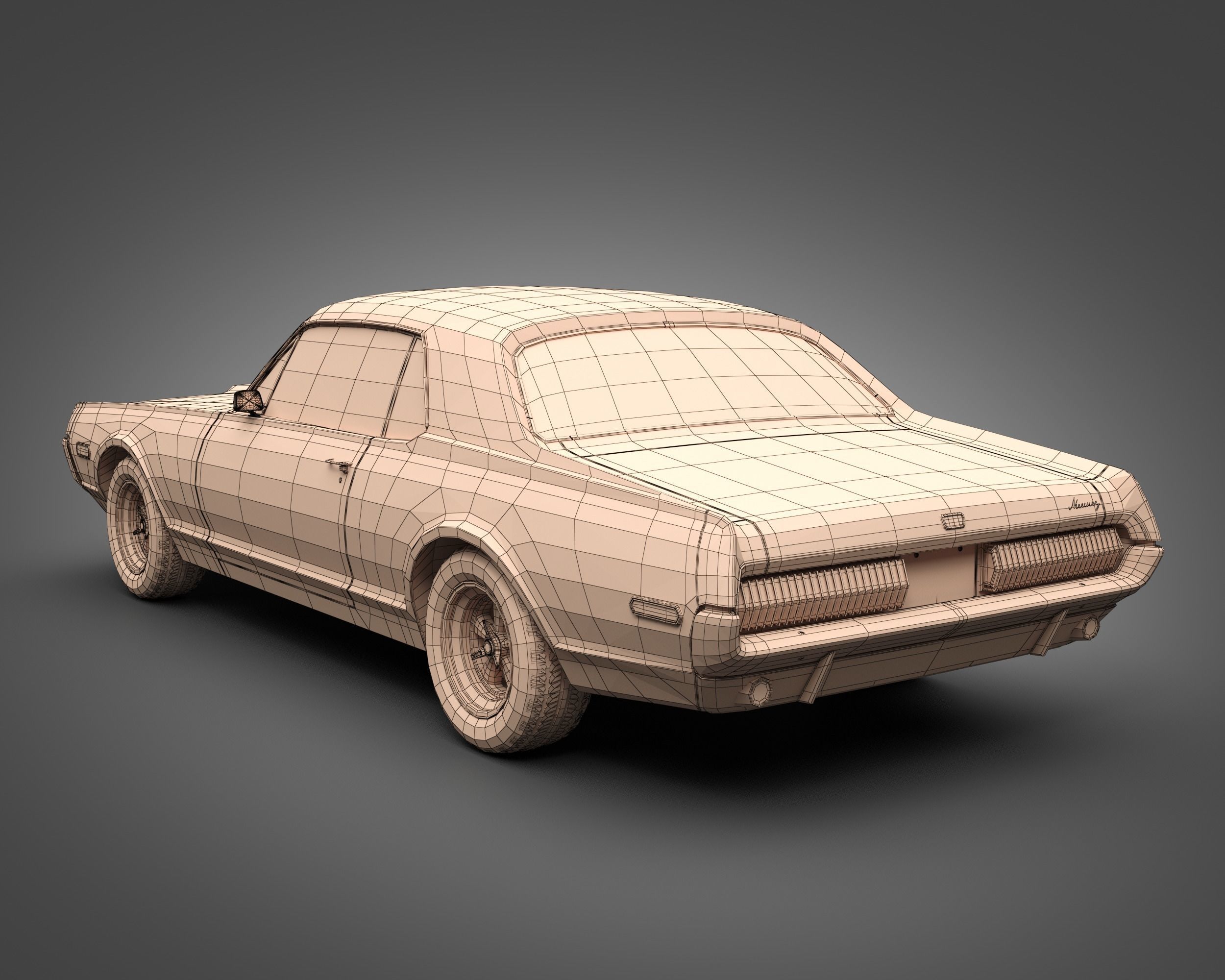 1968 Mercury Cougar 3D model_13
