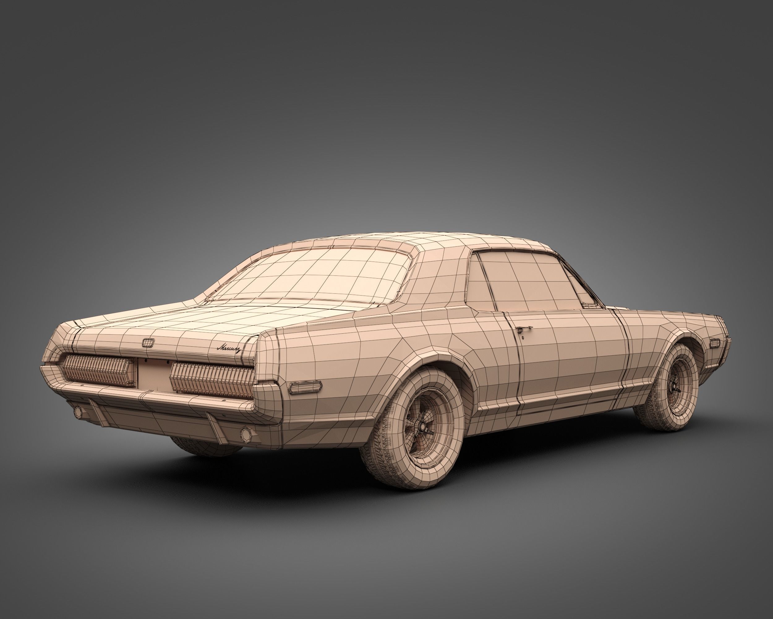 1968 Mercury Cougar 3D model_8