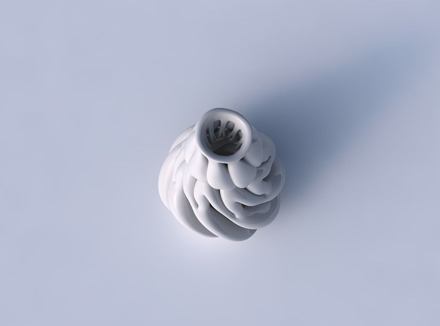 Vase with fat intertwining lines twisted and tapered 2 wavy 3D print model_2