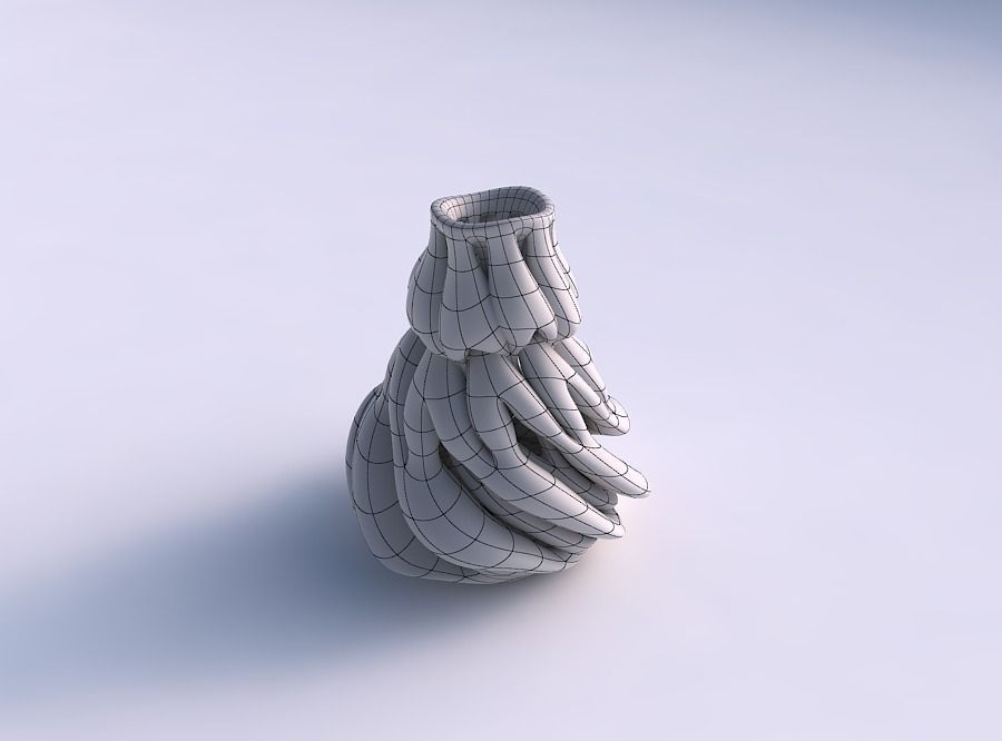 Vase with fat intertwining lines twisted and tapered 2 wavy 3D print model_5