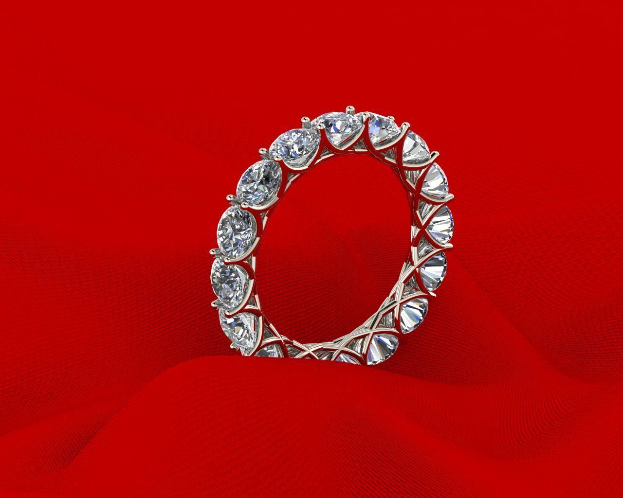 Diamond Eternity Ring 3d model 3D print model 3D print model_2