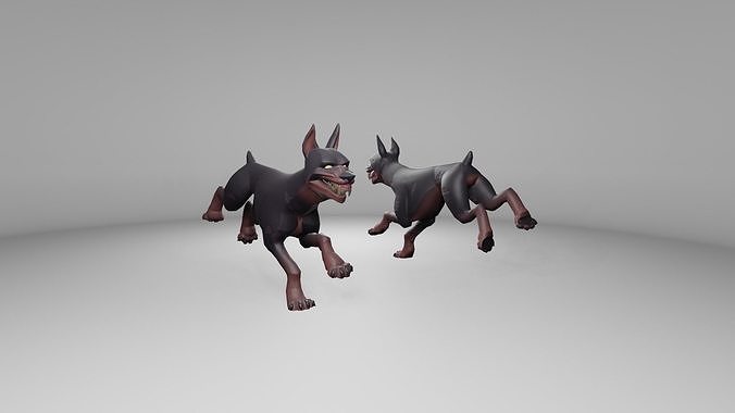 Stylized Zombie Dog  Low-poly 3D model