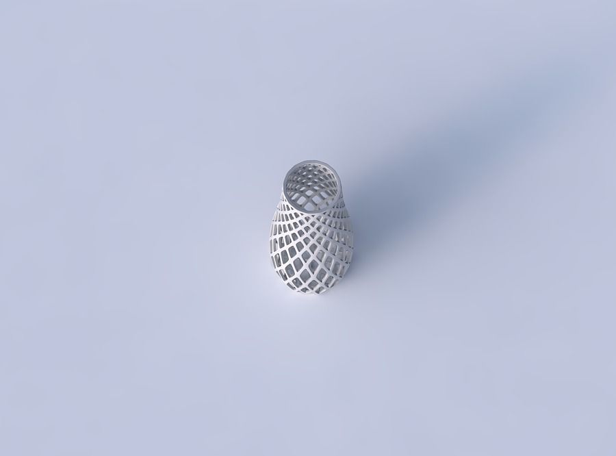 Vase with diagonal grid lattice 3D print model_2