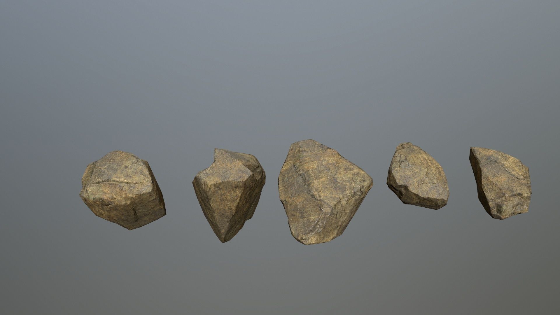 rocks four Low-poly 3D model_6