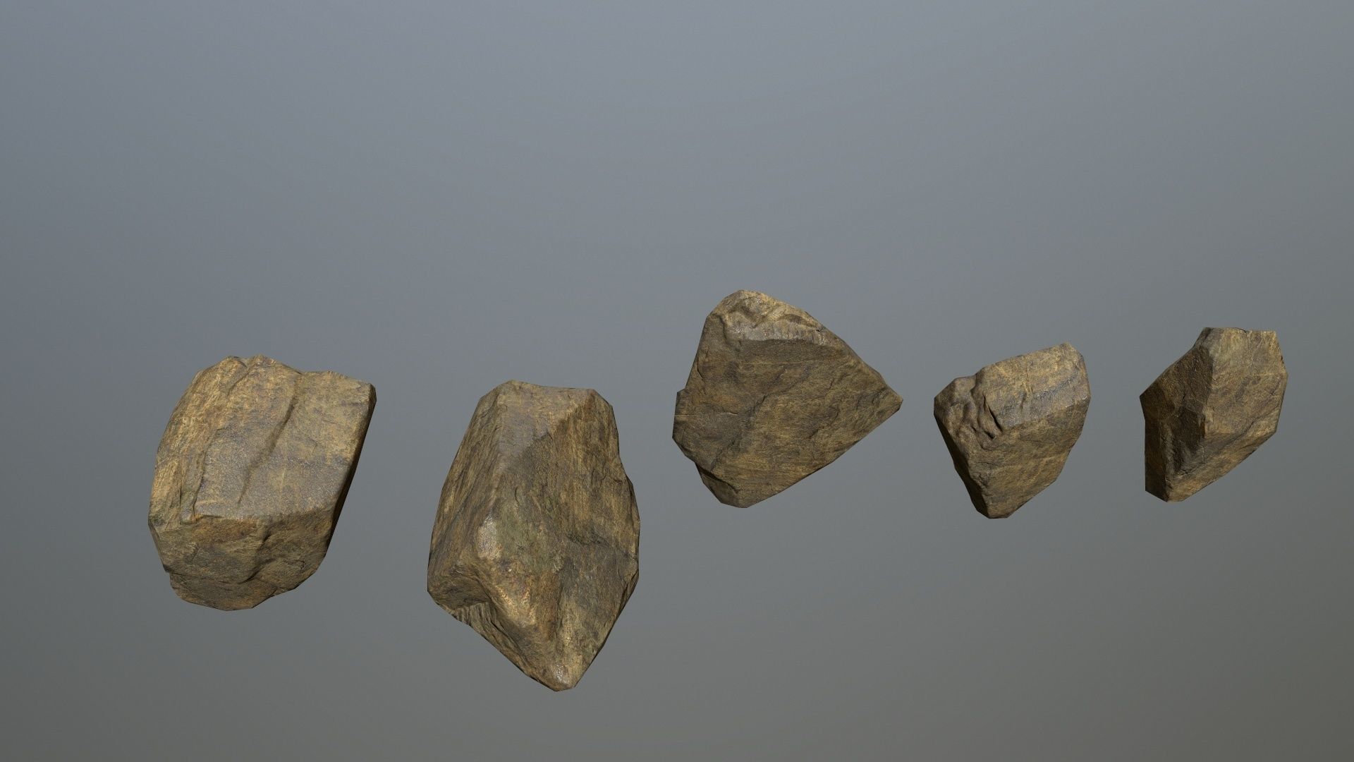 rocks four Low-poly 3D model_4