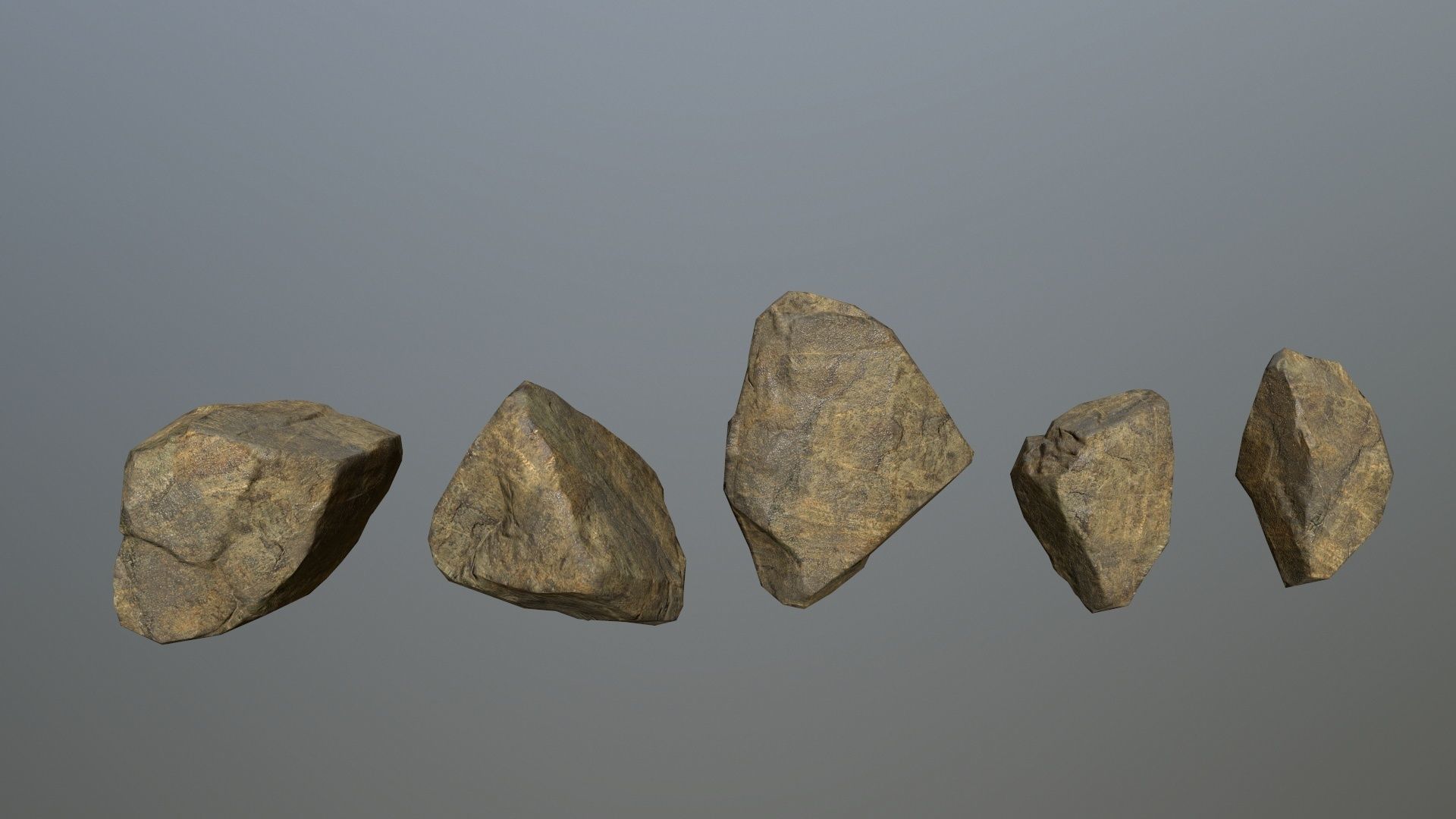 rocks four Low-poly 3D model_3