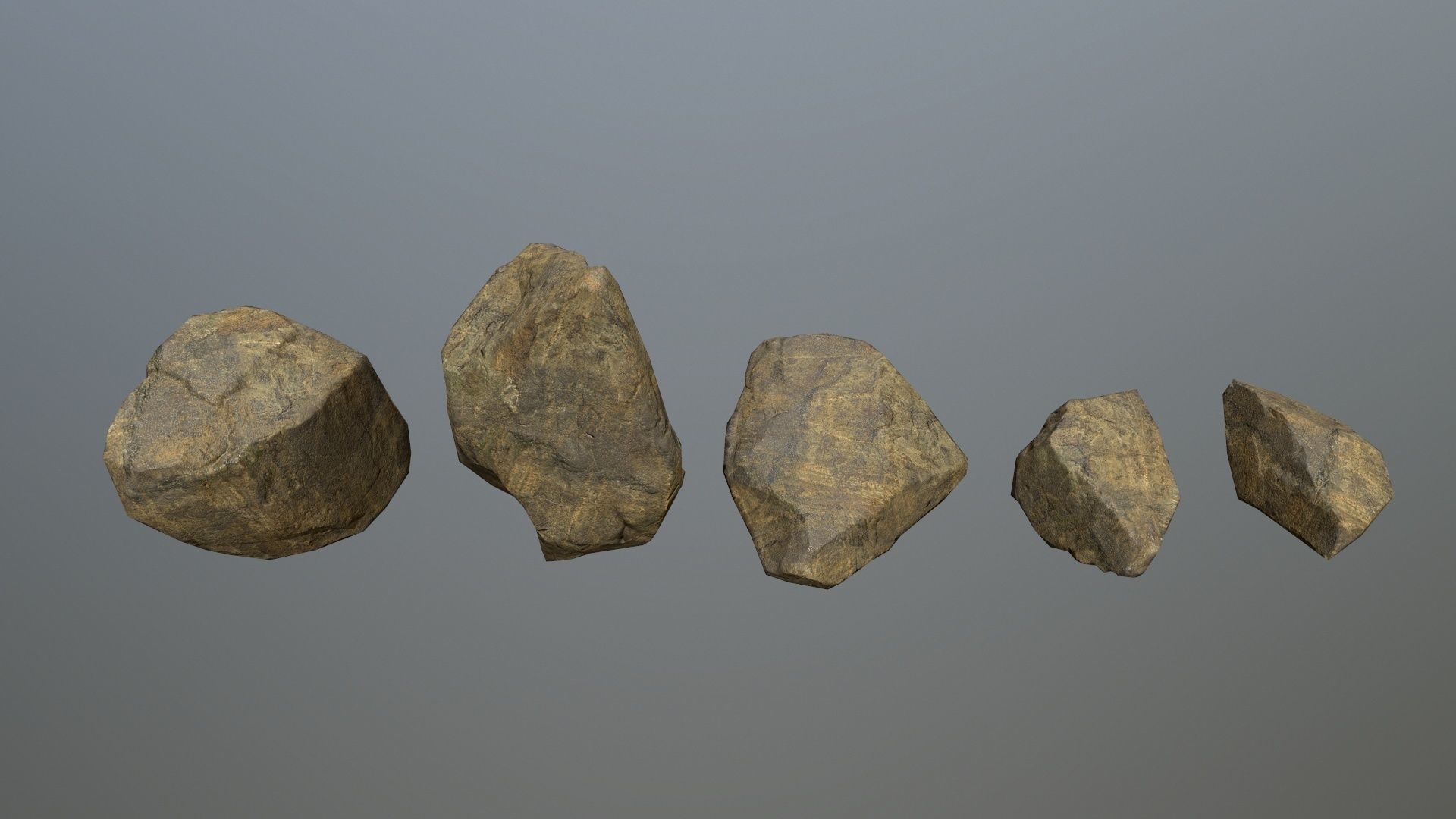 rocks four Low-poly 3D model_2