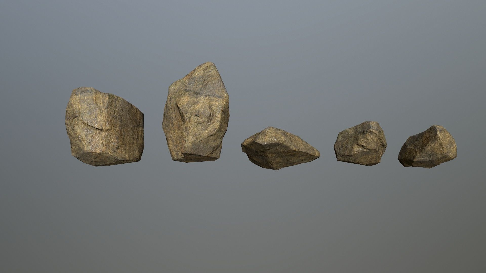 rocks four Low-poly 3D model_8