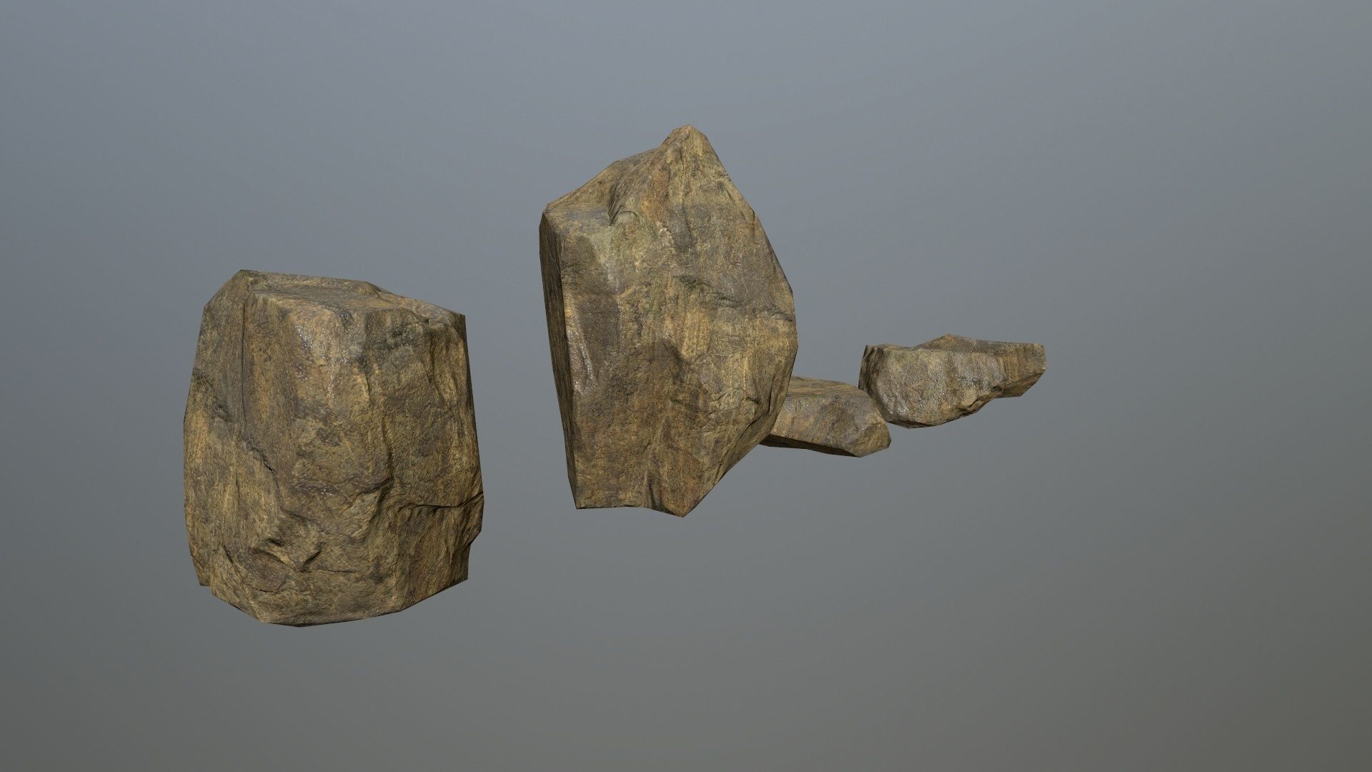 rocks four Low-poly 3D model_9
