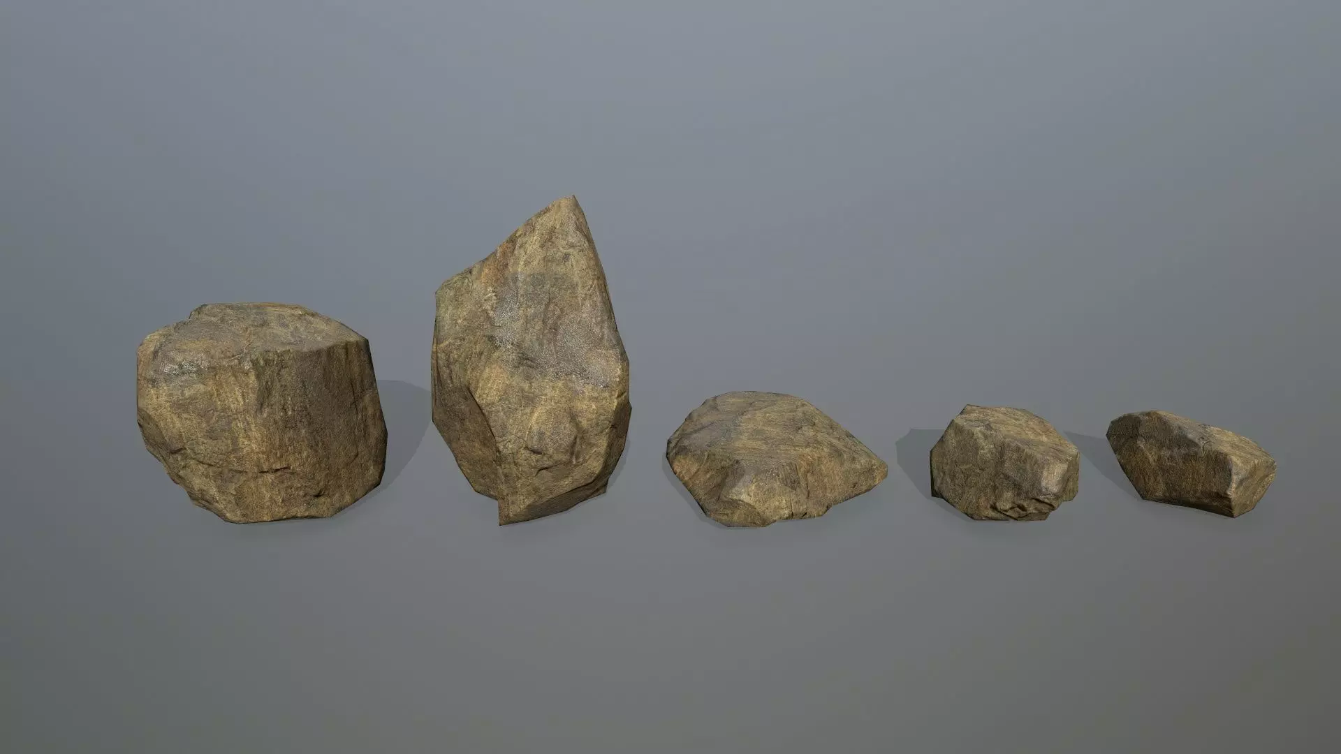 rocks four Low-poly 3D model_0