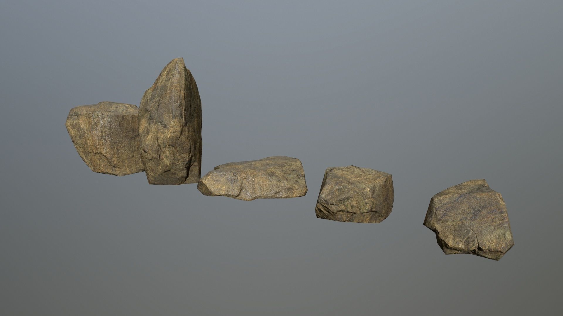 rocks four Low-poly 3D model_10