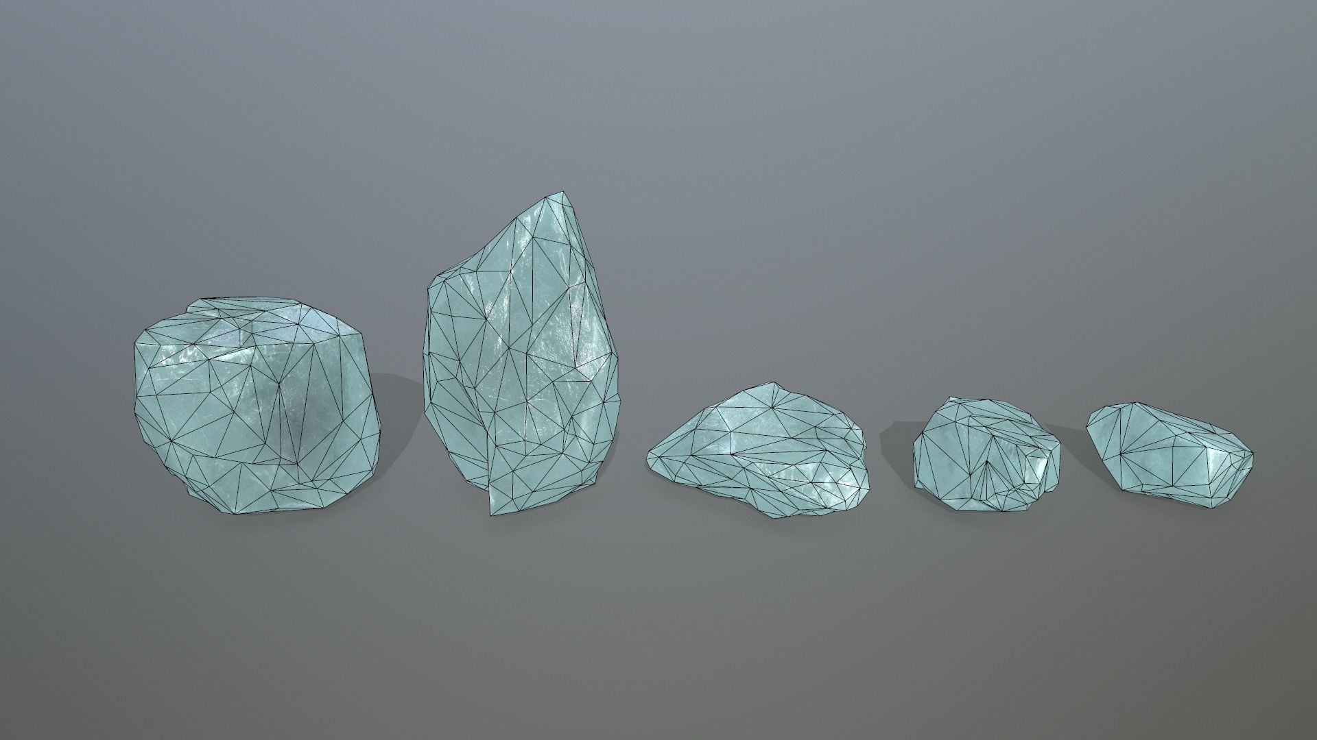 ice rocks  Low-poly 3D model_1