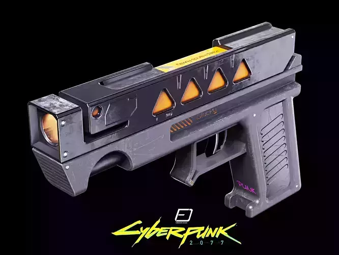 Cyberpunk Pistol PBR Gun