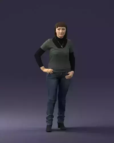 Girl with pendant jeans 0516