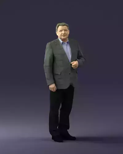 Grandfather plaid gray jacket 0518 3D Print Ready 3D print model