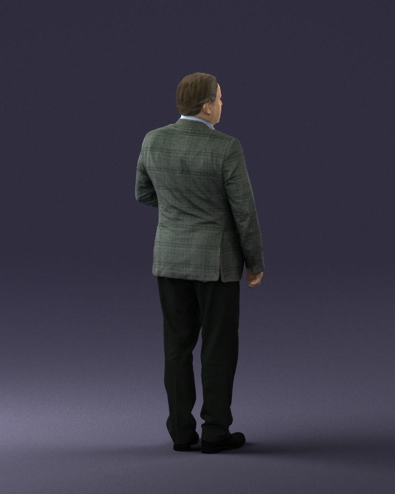 Grandfather plaid gray jacket 0518 3D Print Ready 3D print model_24