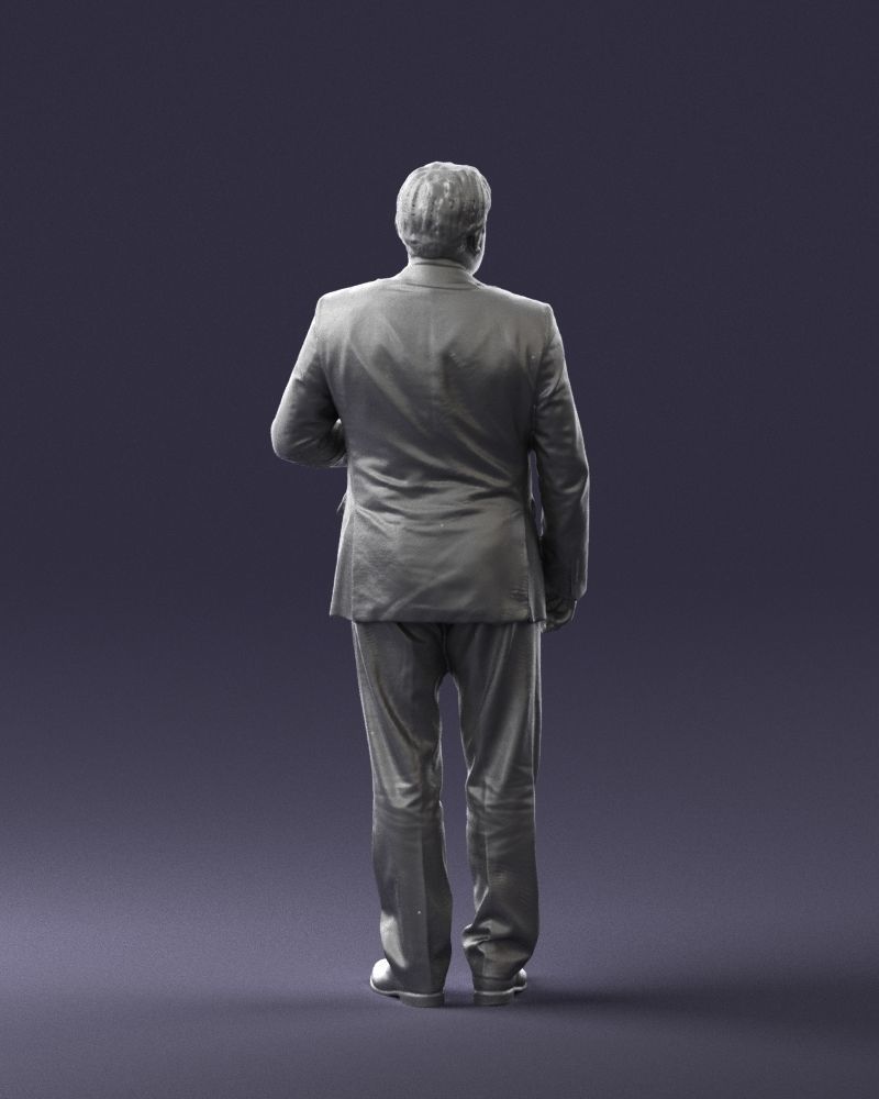 Grandfather plaid gray jacket 0518 3D Print Ready 3D print model_22