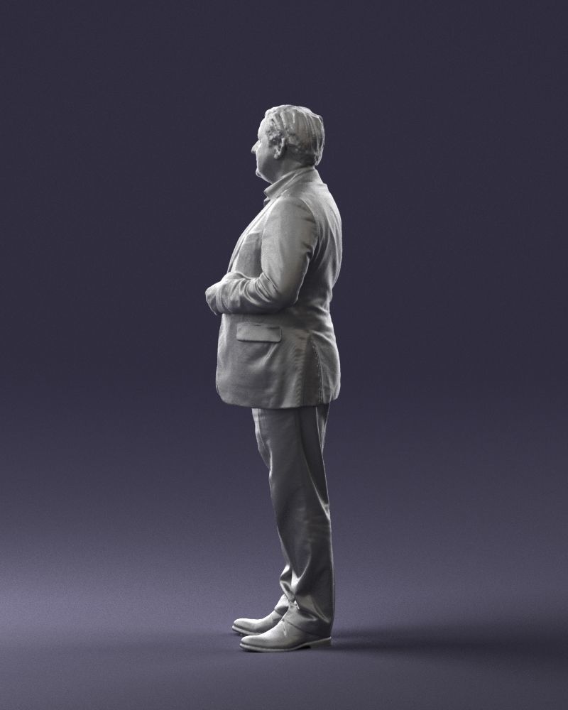 Grandfather plaid gray jacket 0518 3D Print Ready 3D print model_13