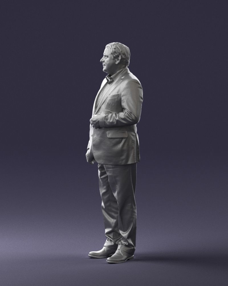 Grandfather plaid gray jacket 0518 3D Print Ready 3D print model_10