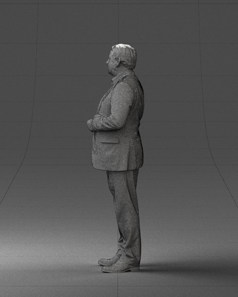 Grandfather plaid gray jacket 0518 3D Print Ready 3D print model_14